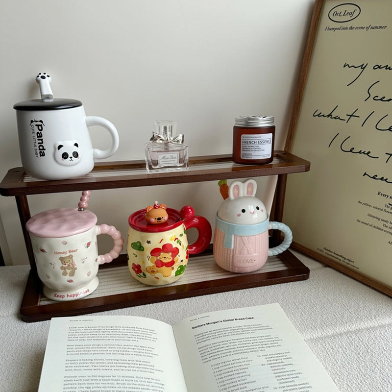 2-Tier Bamboo Spice & Cosmetic Organizer with Acrylic Base | Countertop Storage for Small Spaces