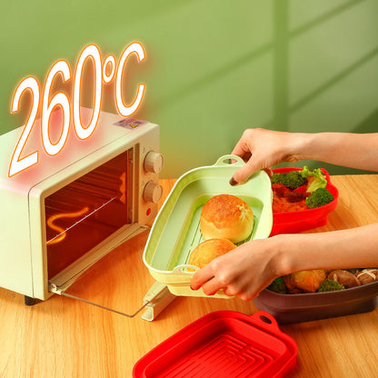 Reusable Silicone Air Fryer Liner - Food Grade Non-Stick Baking Tray for Easy Cleaning