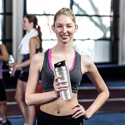 Insulated Metal Shaker Cup for Protein Shakes | BPA-Free Durable Sports Bottle