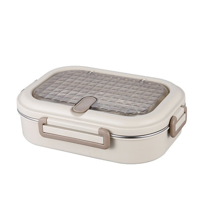 Insulated 304 Stainless Steel Bento Lunch Box - Large Capacity 3-Compartment Leak-Proof Food Container