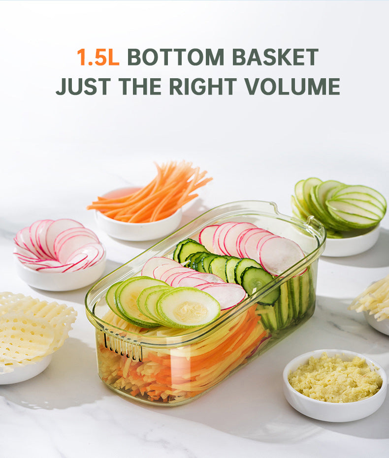 Multifunctional Vegetable Cutter with Drain Basket