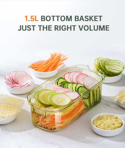 Multifunctional Vegetable Cutter with Drain Basket