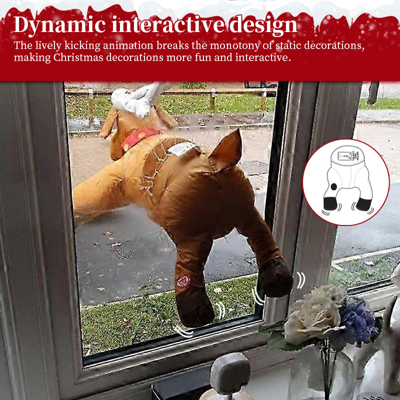 Festive Animated Santa Stuck in Window Decor - Fun Holiday Party Accessory