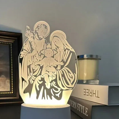 Creative 3D Acrylic Night Light – Warm Atmosphere Bedside Lamp & Elegant Desktop Decor for Bedroom