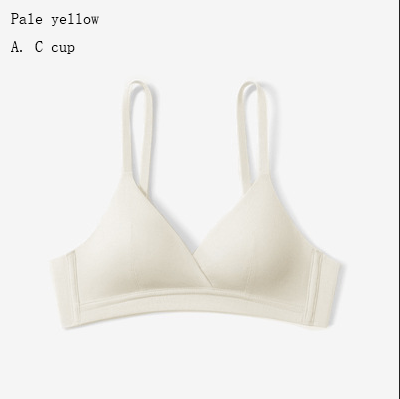 French Triangle Cup Cotton Bralette - Thin, Non-Wired Uplift Bra