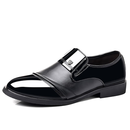 Men's High-End Business Dress Shoes - Shiny Patent Slip-On Leather Suit Shoes