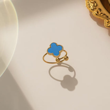 Luxury Four-Leaf Clover Chain Bracelet - Minimalist Lucky Flower Jewelry