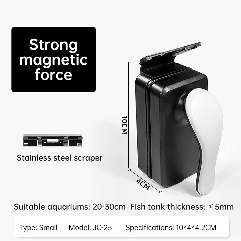 Professional Magnetic Glass Cleaner with Stainless Steel Scraper for Fish Tanks