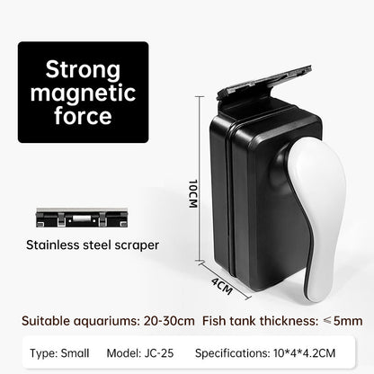 Professional Magnetic Glass Cleaner with Stainless Steel Scraper for Fish Tanks