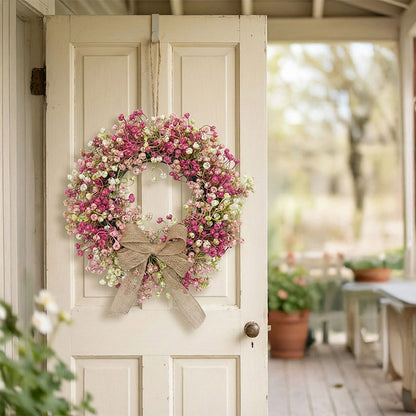 Colorful Eucalyptus Wreath - Realistic Handmade Spring Floral Wreath with Bow