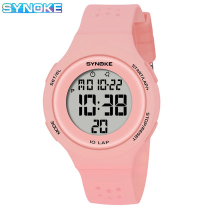 SYNOKE Thin LED Waterproof Electronic Watch - Fashionable Sports Watch for Swimming