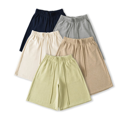 Casual Waffle Knit Shorts with Drawstring Elastic Waist