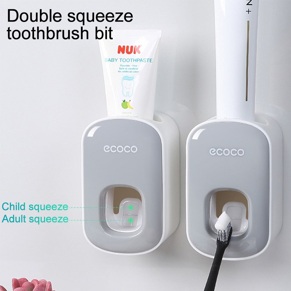 Hands-Free Automatic Toothpaste Dispenser – Wall Mounted Dust-Proof Toothbrush Holder Set