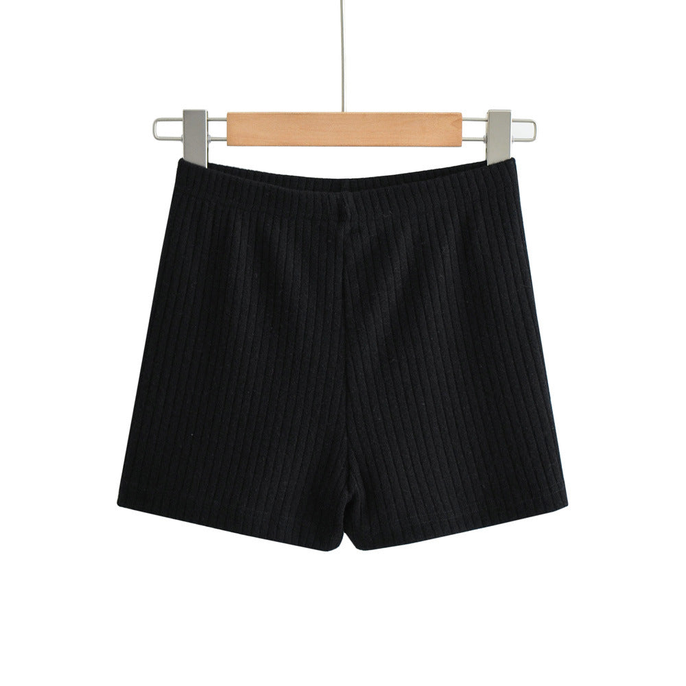 Threaded Elastic Yoga Exercise Hip Wrap Shorts