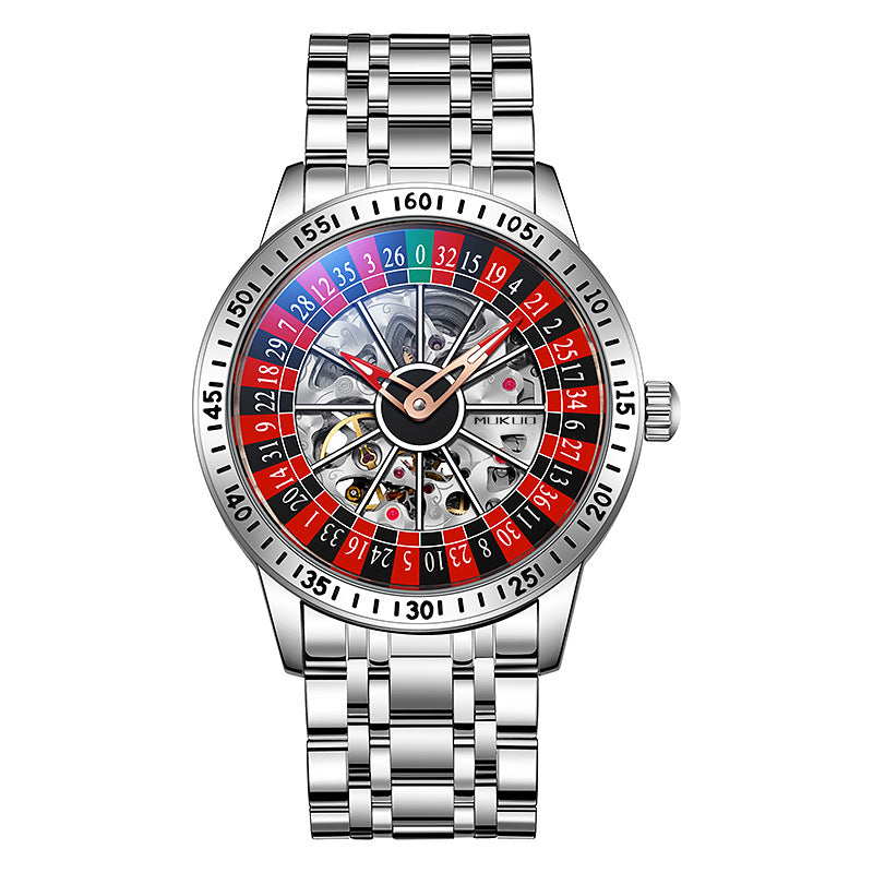 Luxury Gamble Plate Mechanical Men's Watch - Waterproof Luminous Trendy Sports Watch