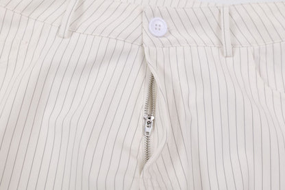 Chic High Waist Wide Leg Casual Pants - Slim Straight Five-Quarter Culottes for Women