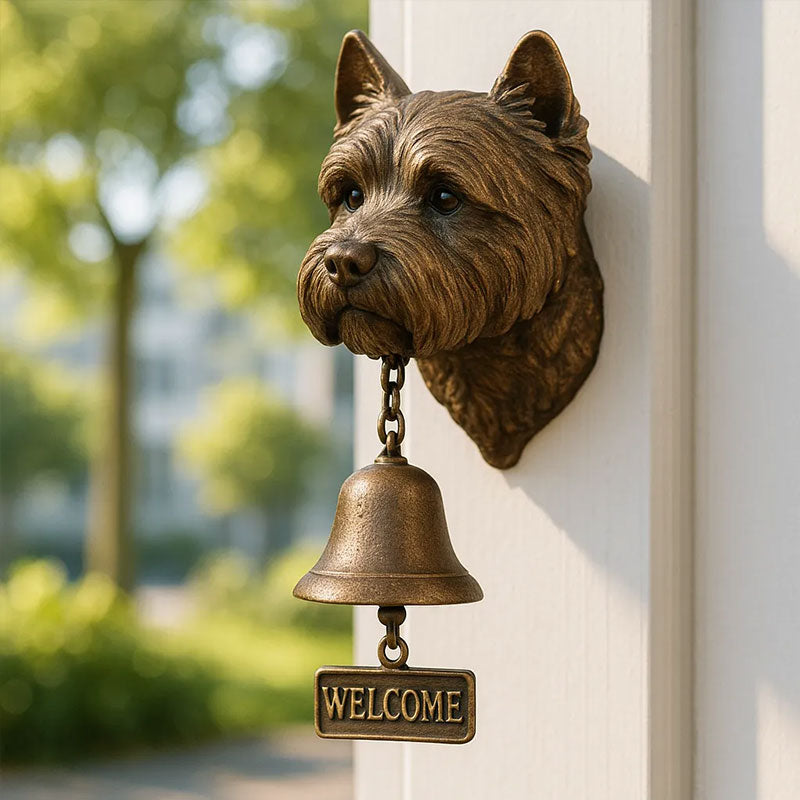 Vintage Dog Welcome Bell – Metal Wall-Mounted Merchant Chime for Home & Office Entrance