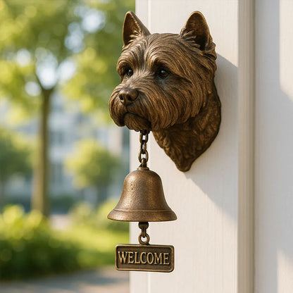 Vintage Dog Welcome Bell – Metal Wall-Mounted Merchant Chime for Home & Office Entrance