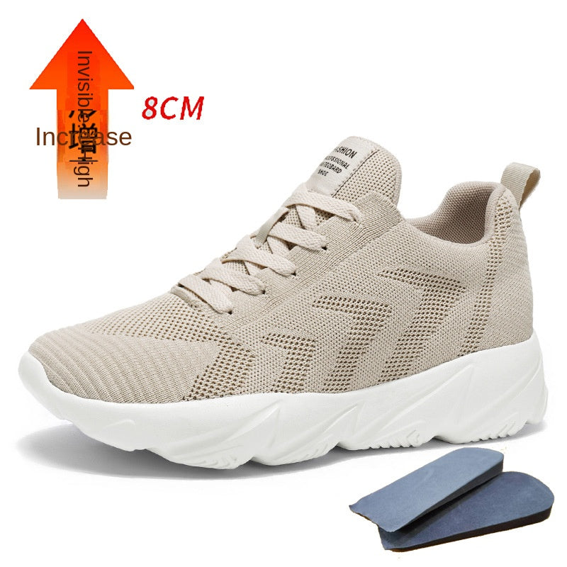 Men's 8CM Height-Enhancing Mesh Running/Sports Shoes