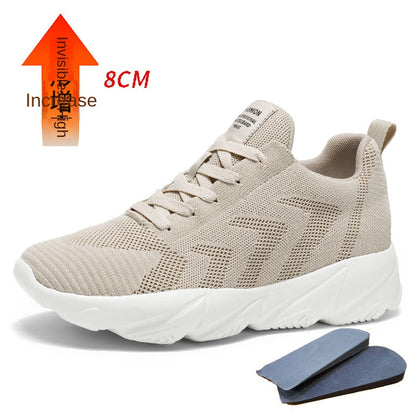 Men's 8CM Height-Enhancing Mesh Running/Sports Shoes