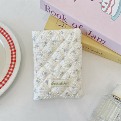 Cute Embossed Cartoon Passport Protection Cover - Quilted Fabric Travel Document Bag & Card Holder