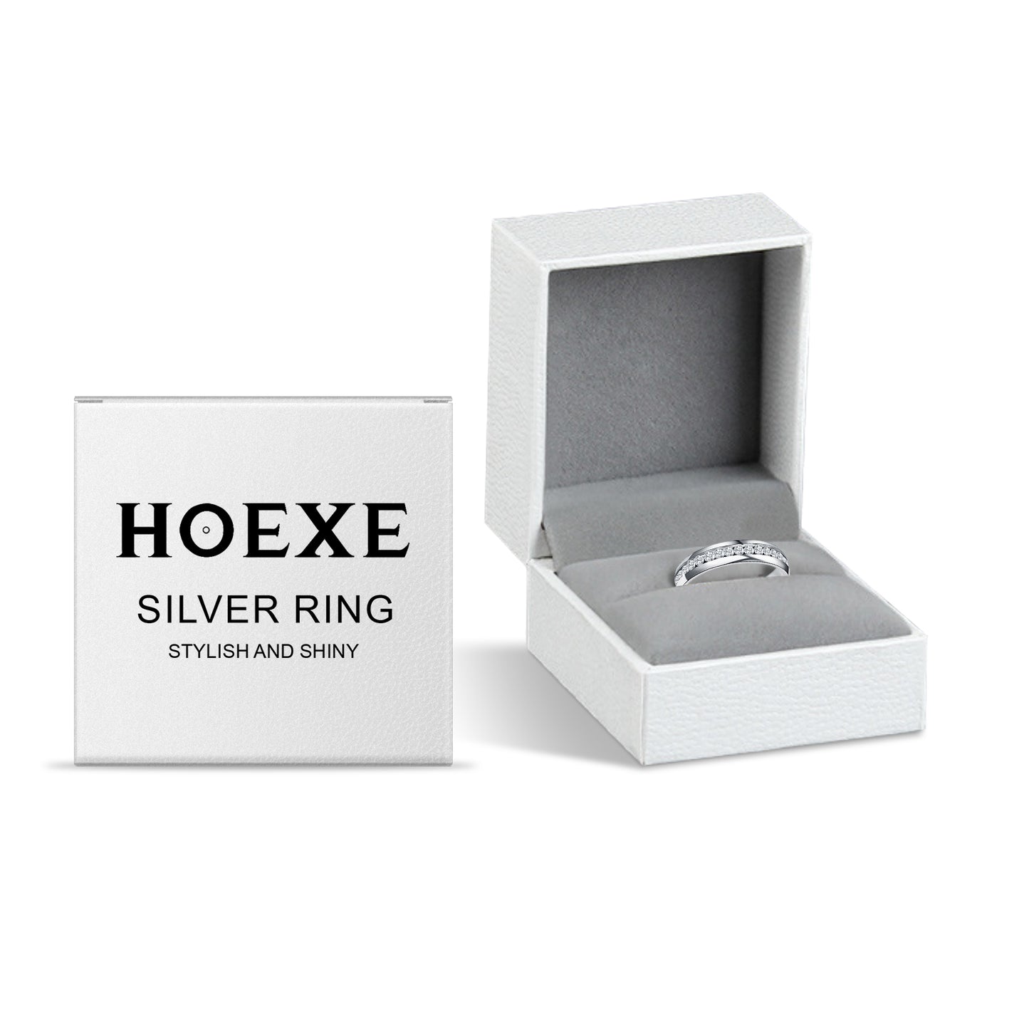 Hoexe Silver Dot Diamond Ring - Luxury Comfort Fit for Men & Women