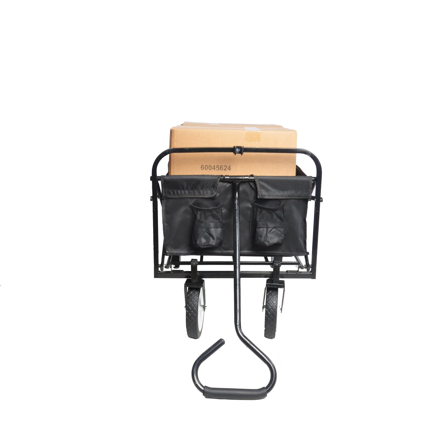 Folding Wagon Garden Shopping Beach Cart – Heavy Duty Black Utility Cart