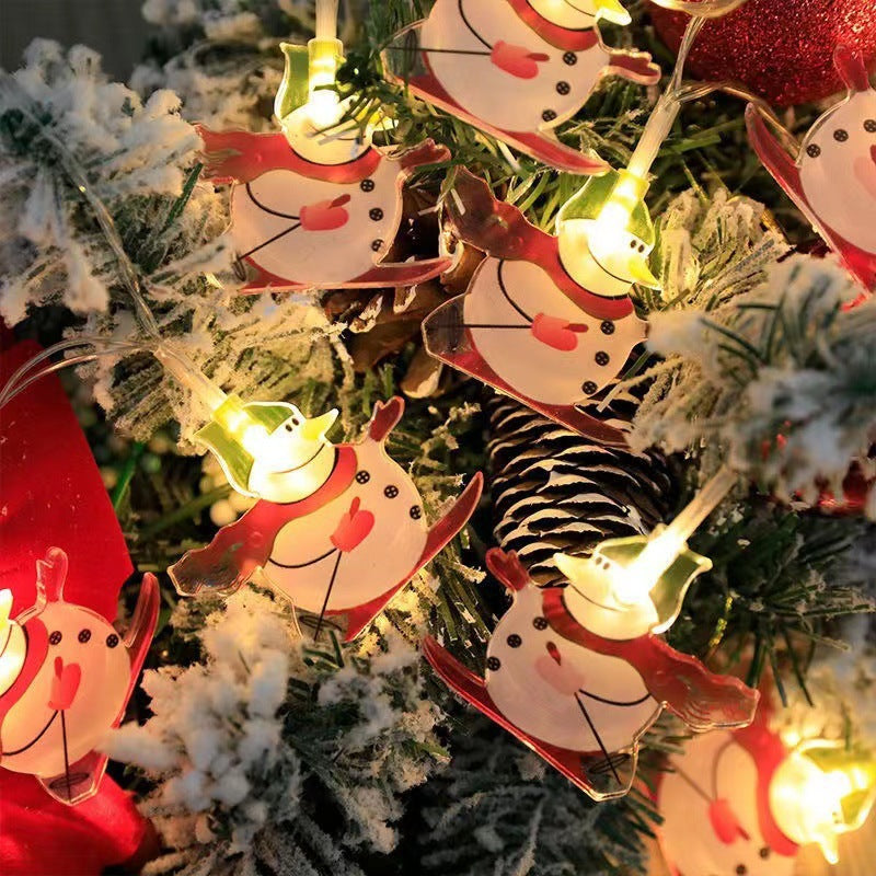 Festive Skiing Snowman Fairy Lights for Holiday Tree Decor