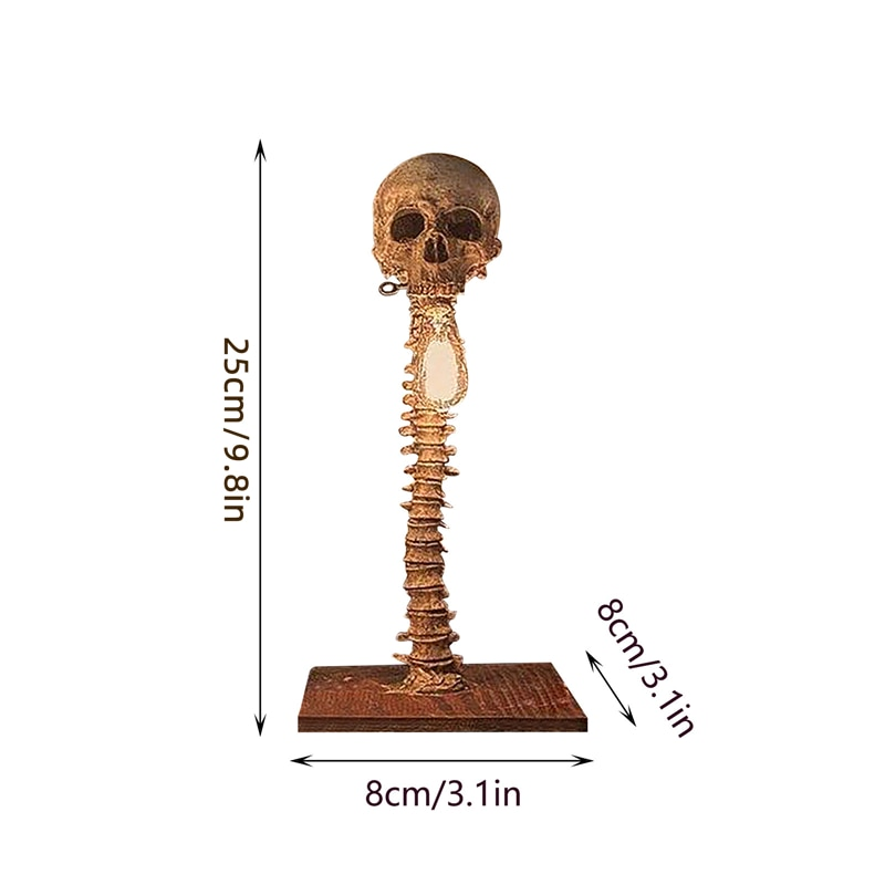 Gothic Halloween Skeleton Table Lamp - Resin Craft Skull Carnival Light for Spooky Decor