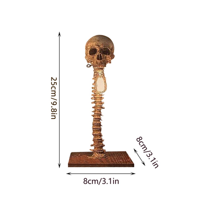 Gothic Halloween Skeleton Table Lamp - Resin Craft Skull Carnival Light for Spooky Decor