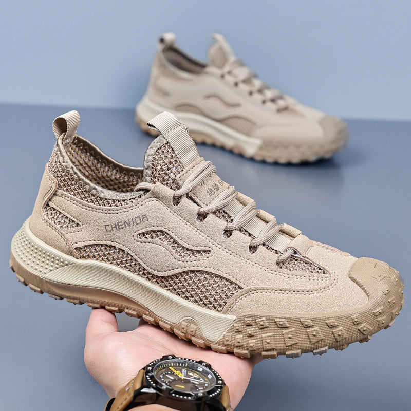 Men's Work Safety Shoes - Breathable Mesh Slip-Resistant Durable Hiking Shoes