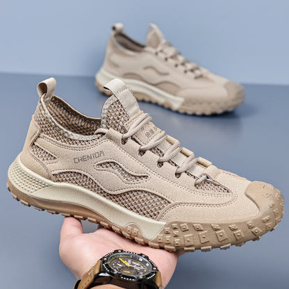 Men's Work Safety Shoes - Breathable Mesh Slip-Resistant Durable Hiking Shoes