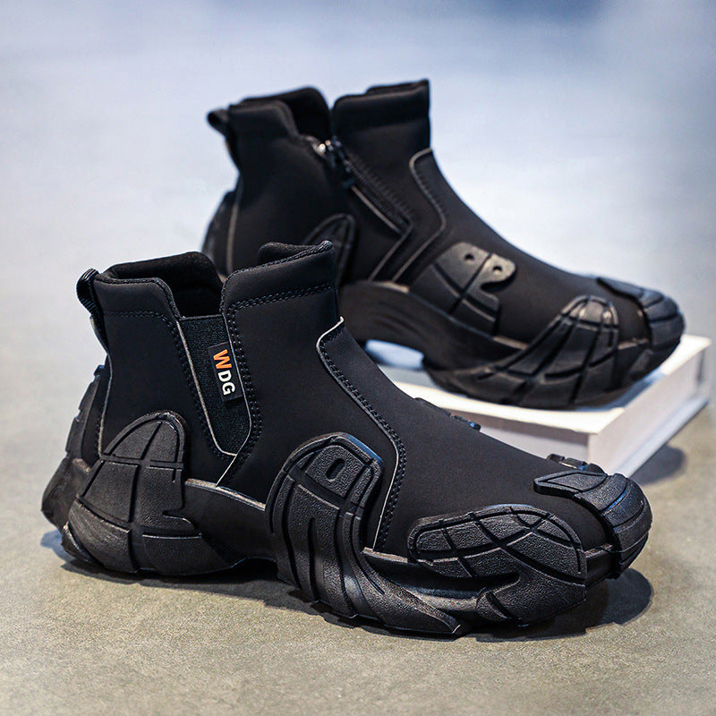Heavy Duty Men's Waterproof Martin Boots – Anti-Slip Labor Protection Shoes with Plush Warm Lining