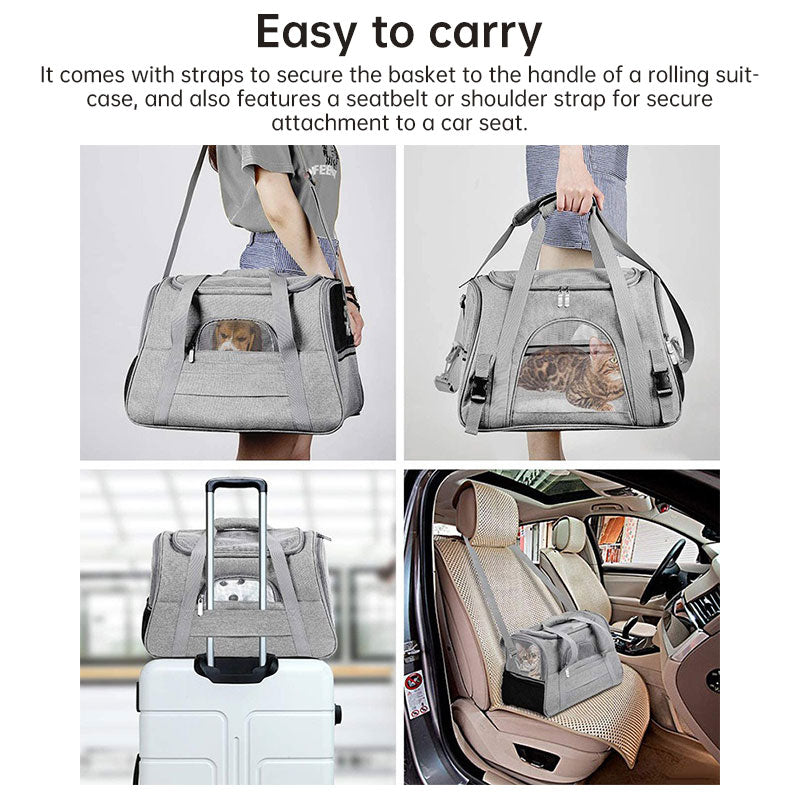 Premium Expandable Pet Carrier - Lightweight Mesh Travel Bag for Cats, Puppies & Small Pets