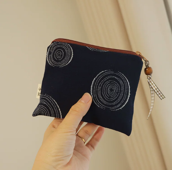 Minimalist Linen Cotton Mini Pouch and Zipper Wallet