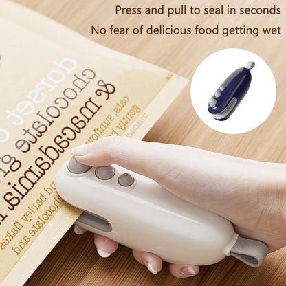 Portable Mini Bag Sealer | Handheld Heat Sealer for Snacks & Plastic Bag Storage