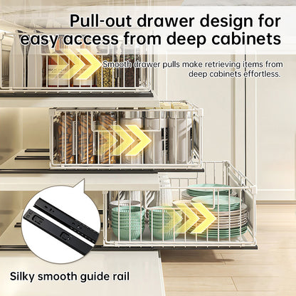 Expandable Cabinet Pull-Out Shelf - Multi-Functional Kitchen Storage Organizer