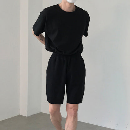 Premium Ice Silk Knitted Shorts - Ultra-Breathable Casual Loose Five-Quarter Pants