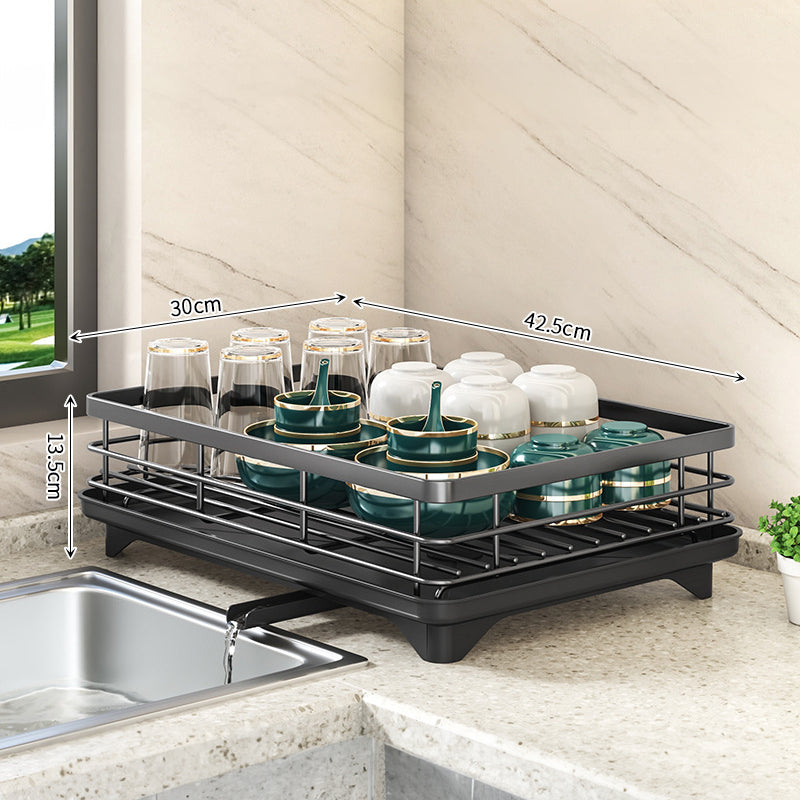 Premium Adjustable Stainless Steel Dish Drying Rack - Multi-Functional Kitchen Sink Organizer & Plate Holder (Rust-Proof)