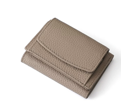Slim Genuine Leather RFID Wallet with Money Clip and Card Slots