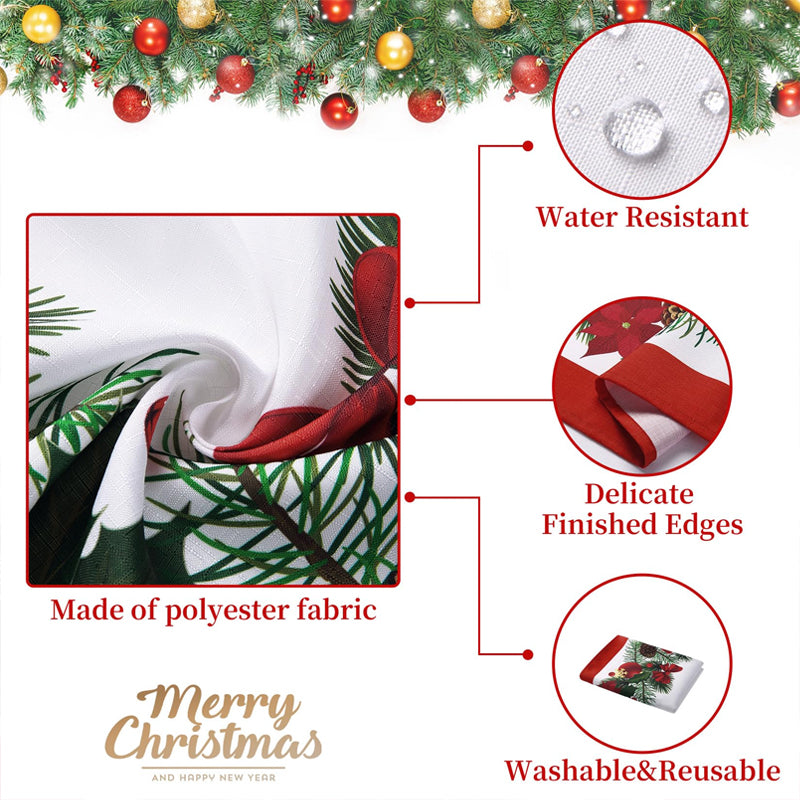 Festive Christmas Table Runner - Pine Holly Needle Holiday Dining Decor