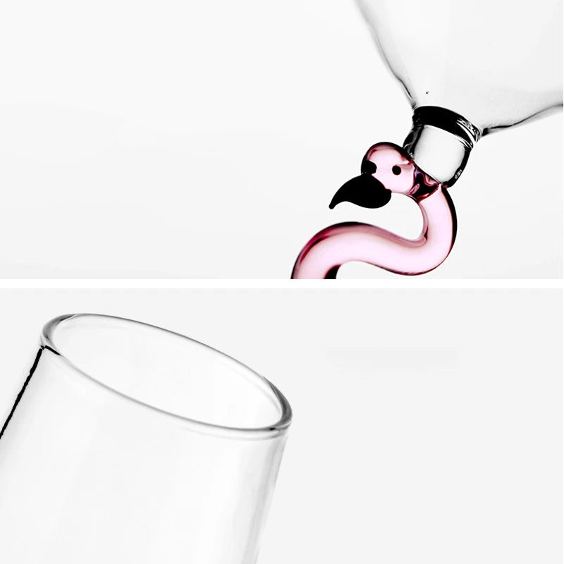 Creative Flamingo Stem Crystal Wine Glass | Luxury Pink Flamingo Cocktail & Champagne Goblet
