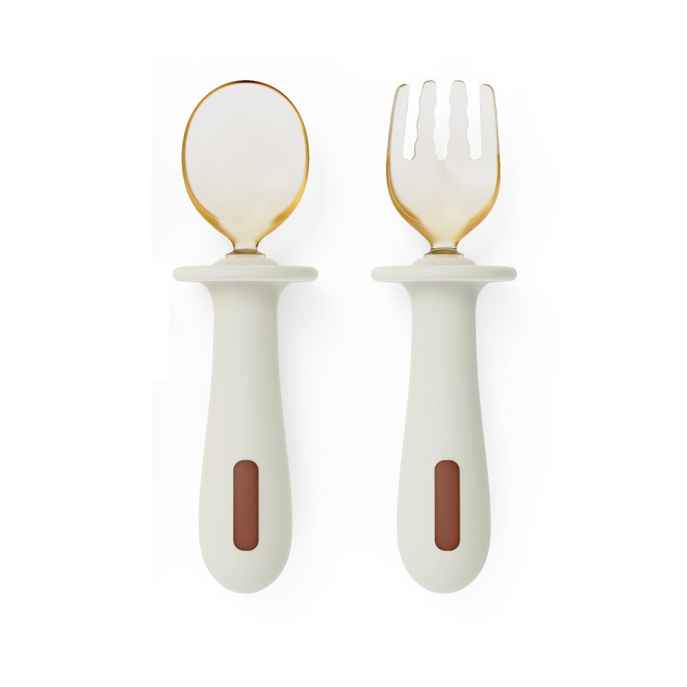 2-Piece Baby Feeding Set | PPSU Silicone & Stainless Steel Self-Feeding Utensils for Toddlers