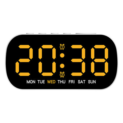 Modern LED Digital Clock with Temperature Display | Dual Alarm, Snooze Function, and 5-Level Brightness