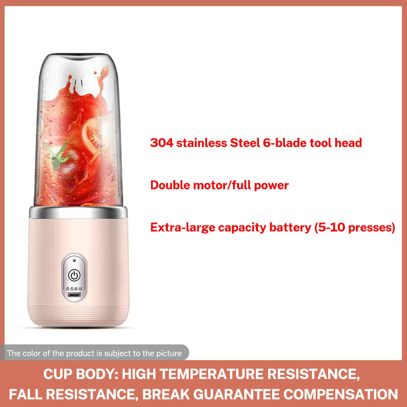 Portable 6-Blade Rechargeable Electric Juicer and Smoothie Blender Cup