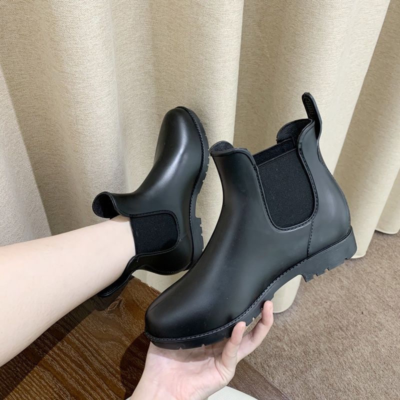 Women's Short Rain Boots - Waterproof Anti-Slip Chelsea Water Boots