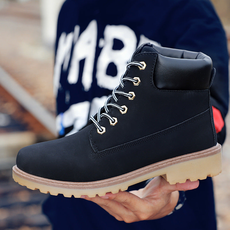Men's High Top Martin Boots - Fashionable Casual Workwear Winter Shoes