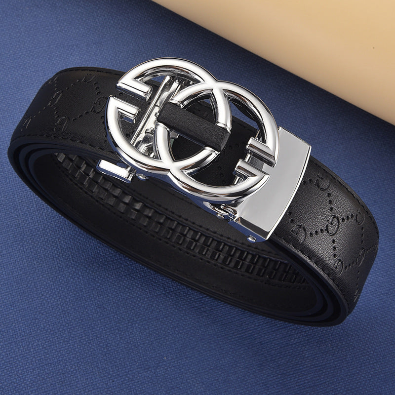 Men's Genuine Leather Automatic Buckle Belt | Versatile Business & Casual Fashion