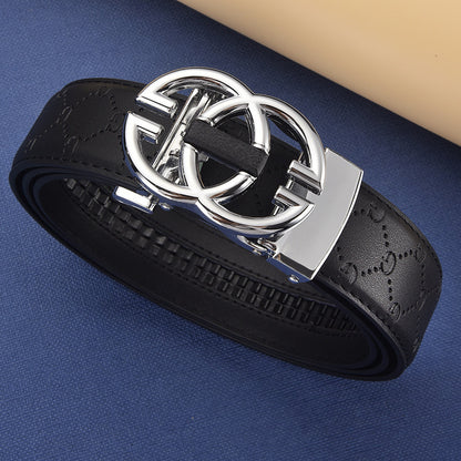 Men's Genuine Leather Automatic Buckle Belt | Versatile Business & Casual Fashion