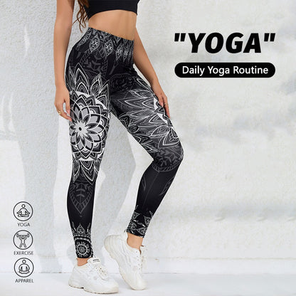 High-Waisted Tummy Control Fitness Workout Leggings - Ankle-Length Tights